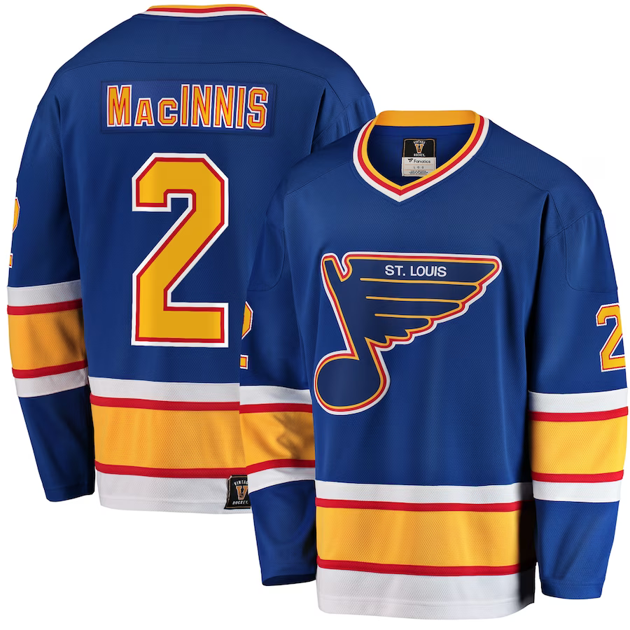 Men's St. Louis Blues Al Macinnis #2 Blue Premier Breakaway Retired Jersey